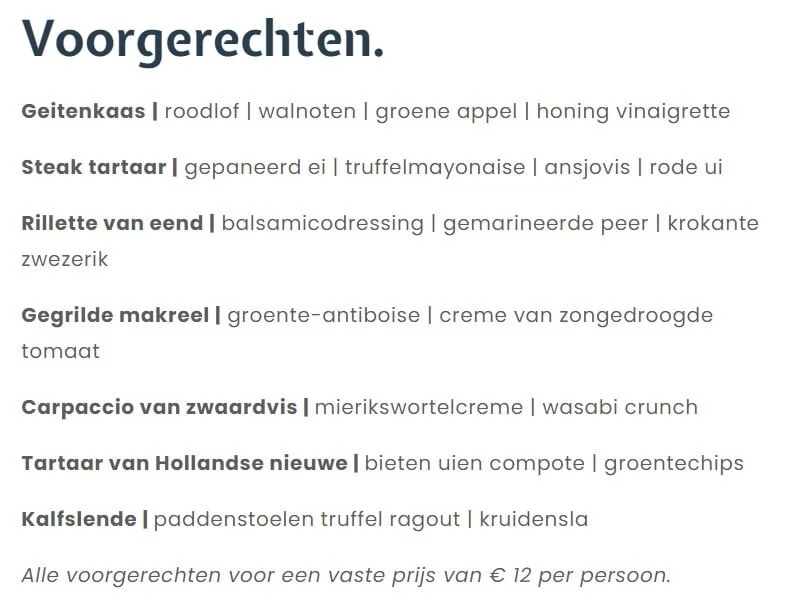 voorgerechten restaurant schiermonnikoog voorgerechten restaurant schiermonnikoog